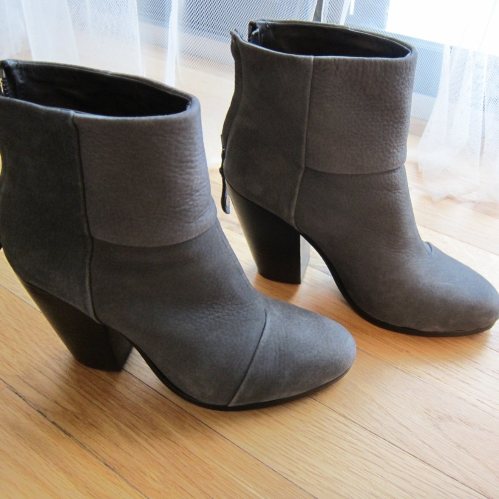 Rag & Bone Newbury Ankle Boots 7 Excellent Gray